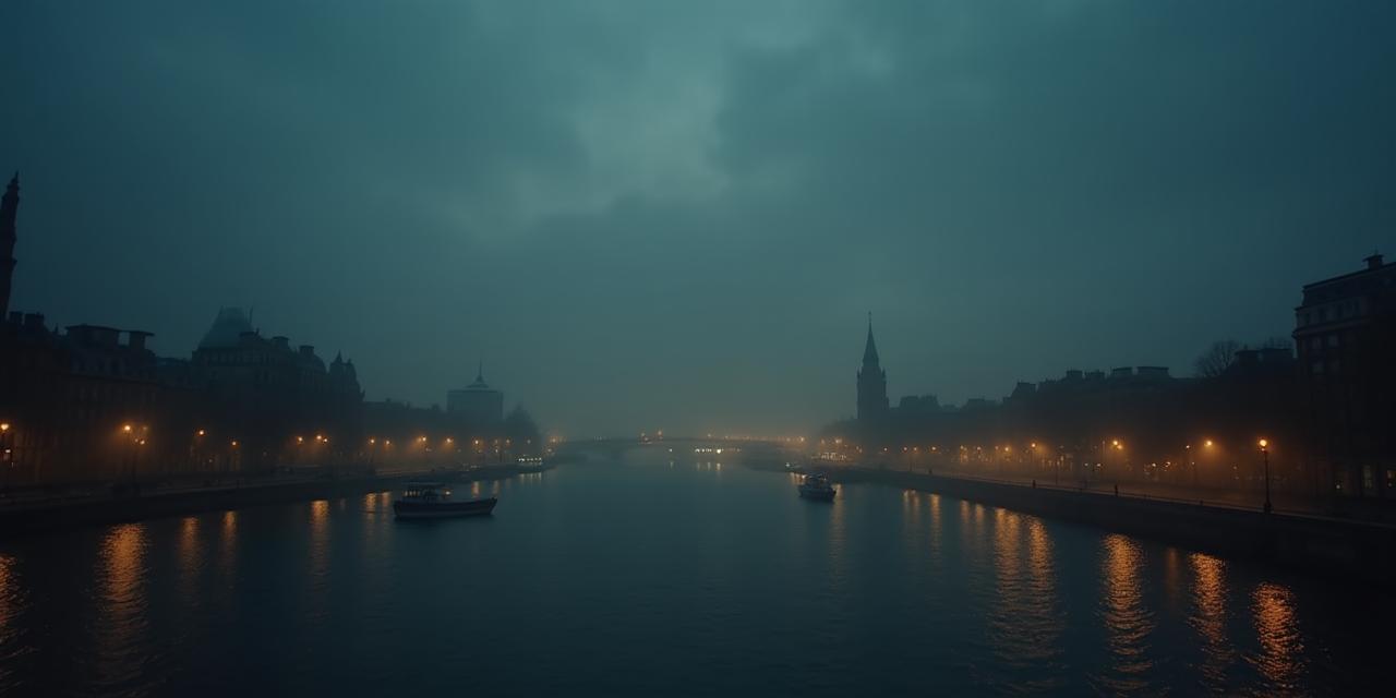 Panorama evocativo di Londra vittoriana avvolta nella nebbia